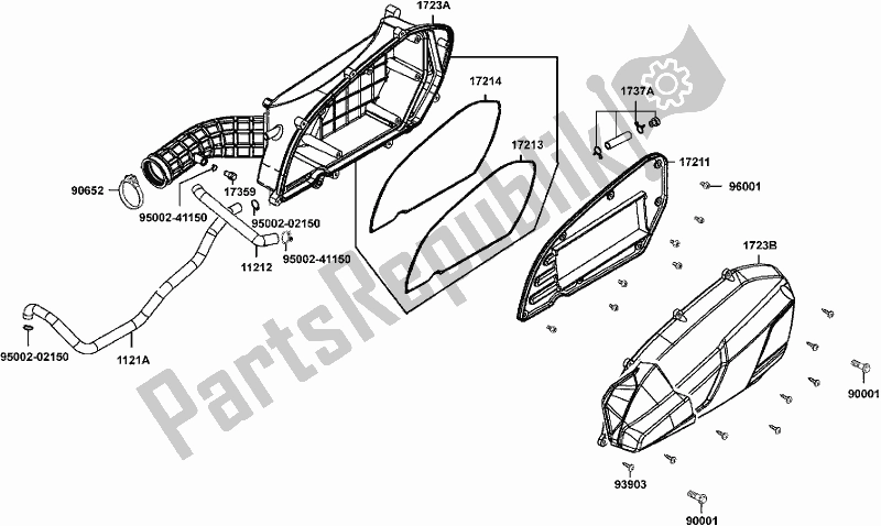 All parts for the F13 - Air Cleaner of the Kymco SK 64 CF AU -Downtown 350I 64350 2017