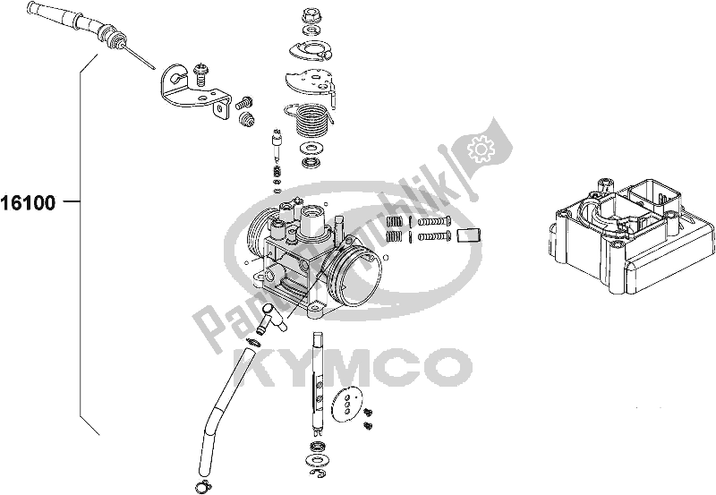 All parts for the E05 - Carburetor of the Kymco TE 30 AA AU -Like 150I ABS With Noodee 30150 2018