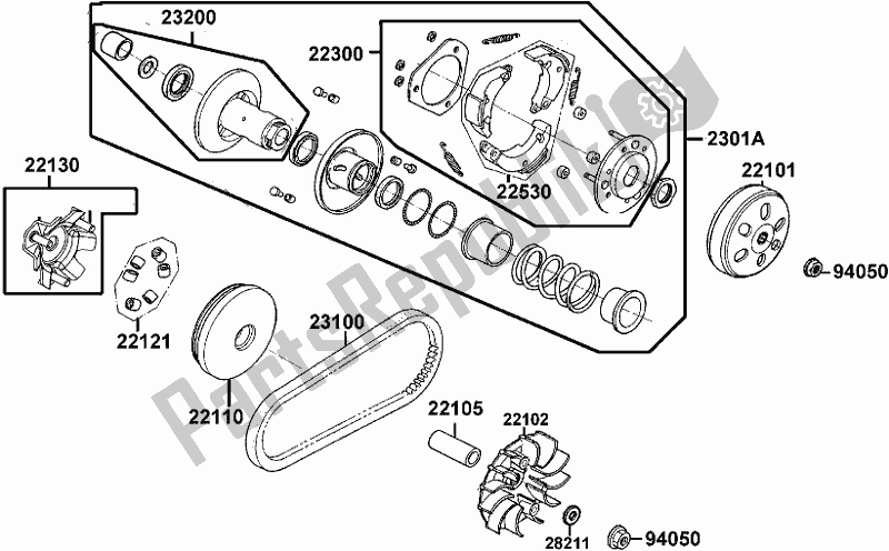 All parts for the E06 - Driven Pulley of the Kymco TF 30 AA AU -People S 150I ABS 30150 2018