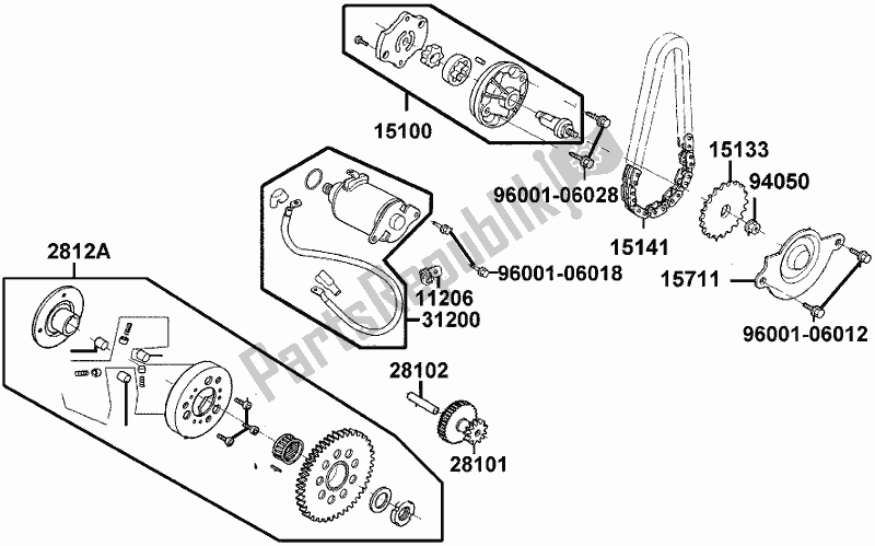 All parts for the E07 - Starting Motor Oil Pump of the Kymco TF 30 AA AU -People S 150I ABS 30150 2018