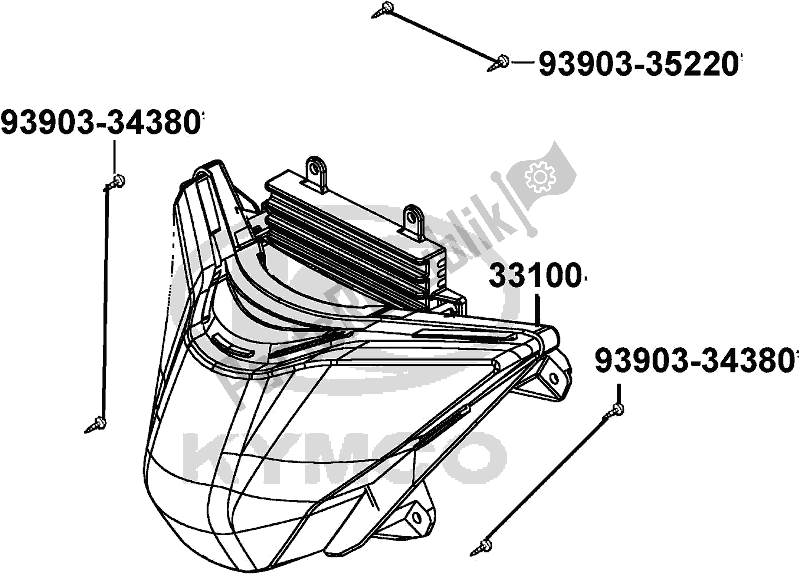 All parts for the F01 - Head Light of the Kymco TF 30 AA AU -People S 150I ABS 30150 2018