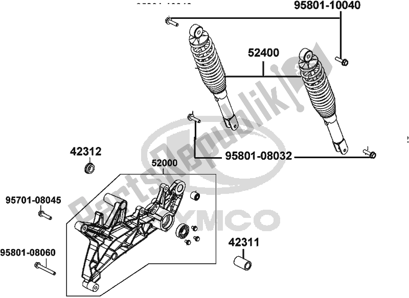 All parts for the F16 - Rear Cushion of the Kymco TF 30 AA AU -People S 150I ABS 30150 2018