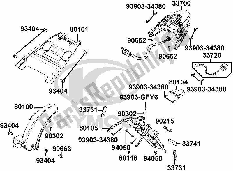 All parts for the F18 - Tail Light of the Kymco TF 30 AA AU -People S 150I ABS 30150 2018