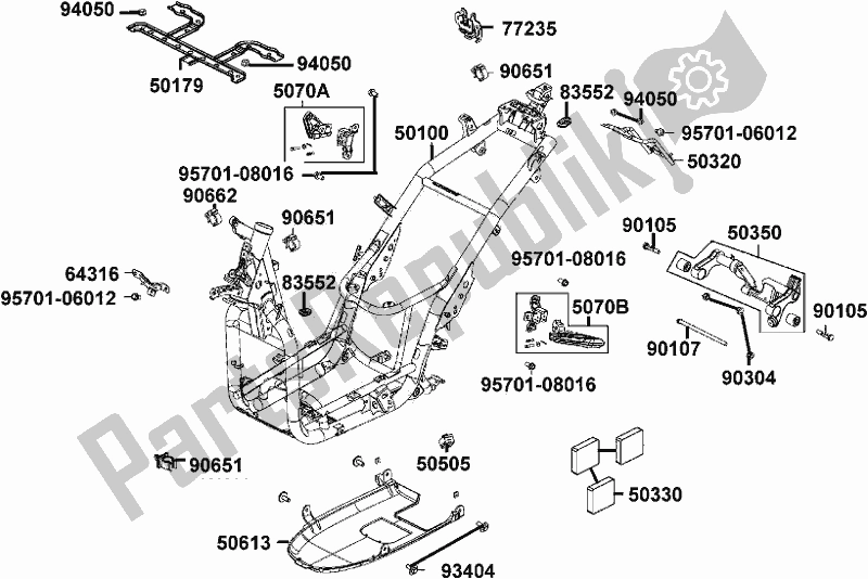 All parts for the F20 - Frame Body of the Kymco TF 30 AA AU -People S 150I ABS 30150 2018