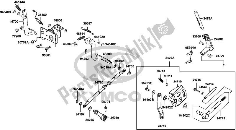 All parts for the F15 - Shifter Assy of the Kymco UA 90 AA AU -UXV 450I 90450 2015