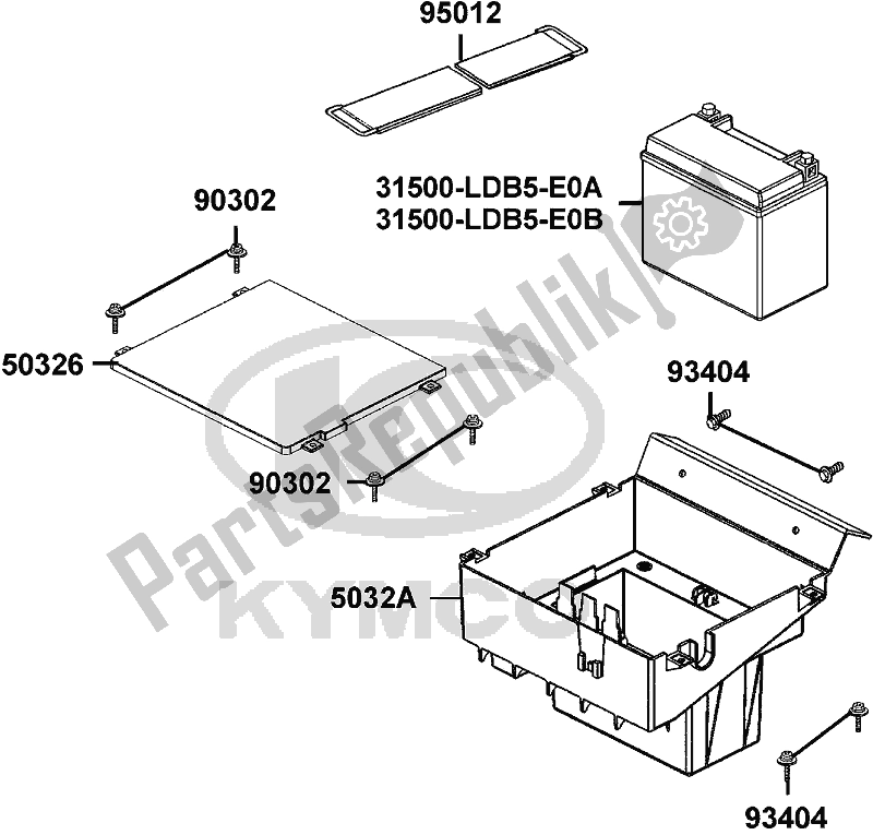 All parts for the F11 - Battery of the Kymco UBA0 AA AU -UXV 500I 0500 2015