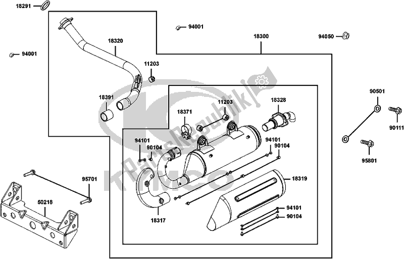 All parts for the F14 - Exhaust Muffler of the Kymco UBA0 AA AU -UXV 500I 0500 2015