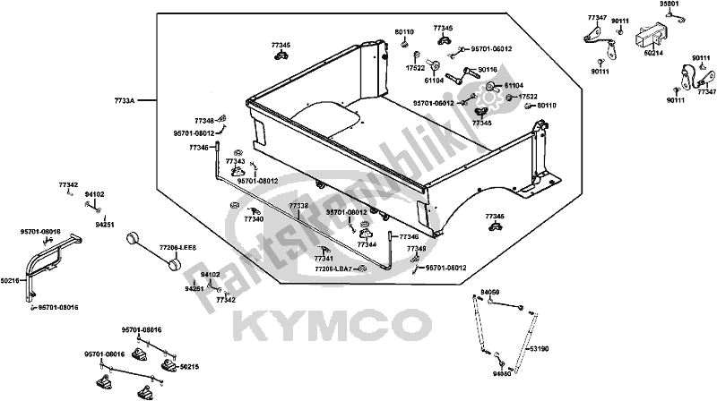 All parts for the F22 - Carrier Luggage of the Kymco UBA0 AA AU -UXV 500I 0500 2015