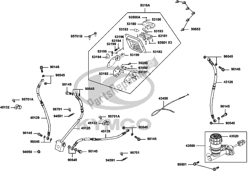 Alle onderdelen voor de F04 - Hose Assy Rr Brake van de Kymco Ubadaa AU -UXV 700I 2015