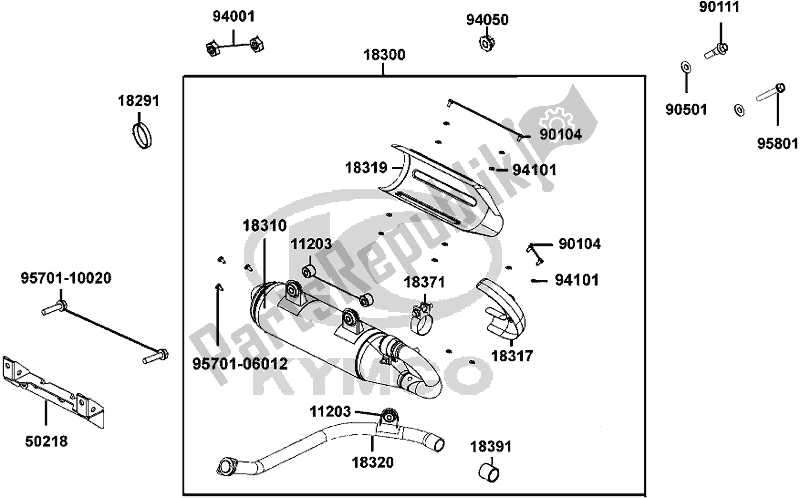 Alle onderdelen voor de F14 - Exhaust Muffler van de Kymco Ubadaa AU -UXV 700I 2015