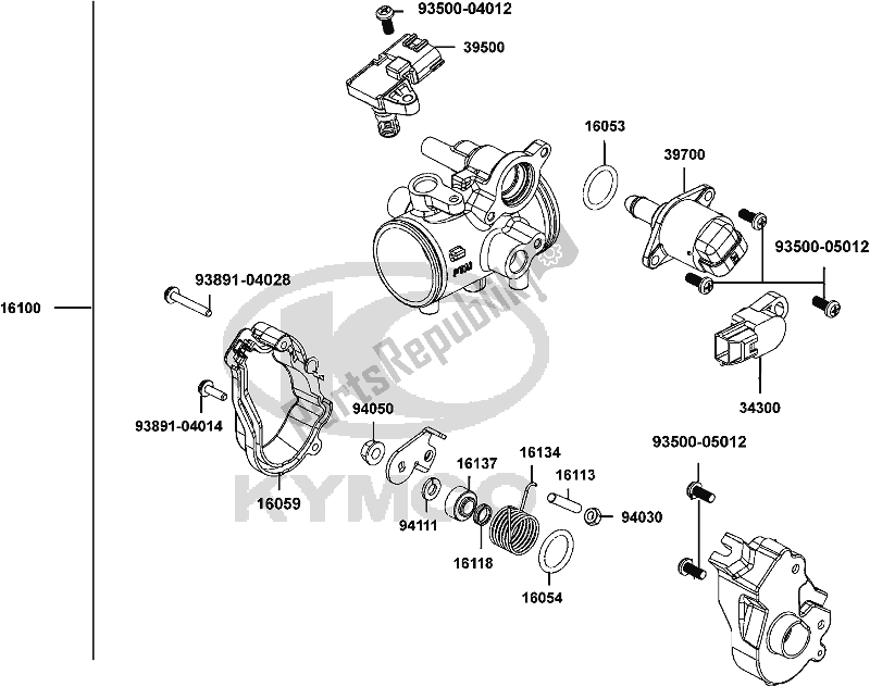 Alle onderdelen voor de E10 - Throttle Body van de Kymco Ubadcb AU -UXV 700 ILE 2016