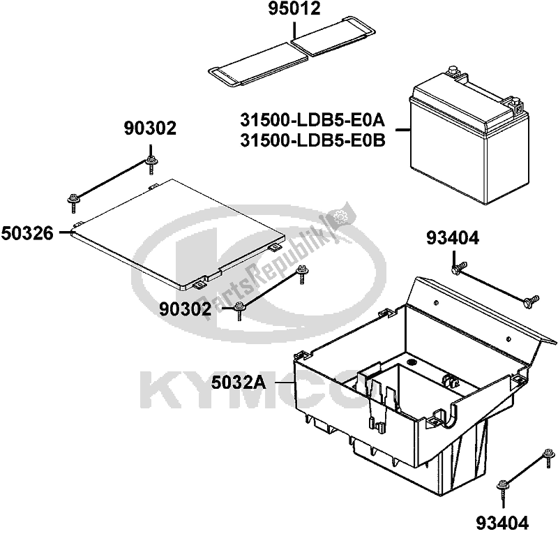 Alle onderdelen voor de F11 - Battery van de Kymco Ubadcb AU -UXV 700 ILE 2016