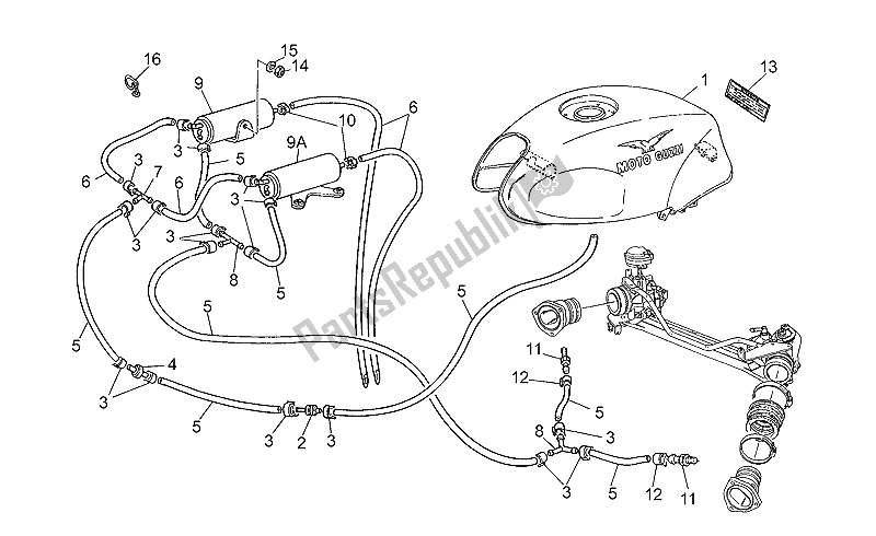 Toutes les pièces pour le Usa-sgp Nettoyeur De Fumées De Carburant du Moto-Guzzi Daytona RS 1000 1997