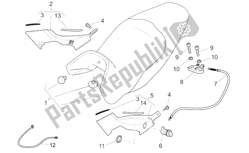 Toutes les pièces pour le Corps Central De Selle du Moto-Guzzi Breva V IE 850 2006