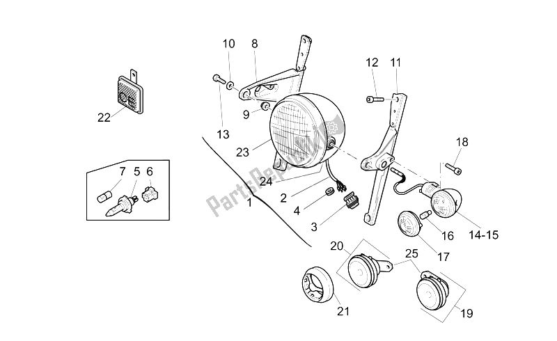 Tutte le parti per il Luci Anteriori del Moto-Guzzi California EV Touring PI 1100 2002