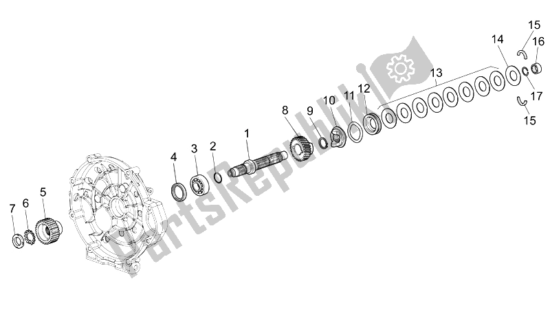 All parts for the Clutch Shaft of the Moto-Guzzi Norge 1200 IE 2006