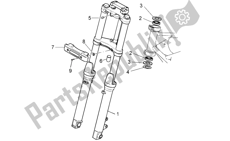 All parts for the Front Fork I of the Moto-Guzzi Nevada 750 S 2010
