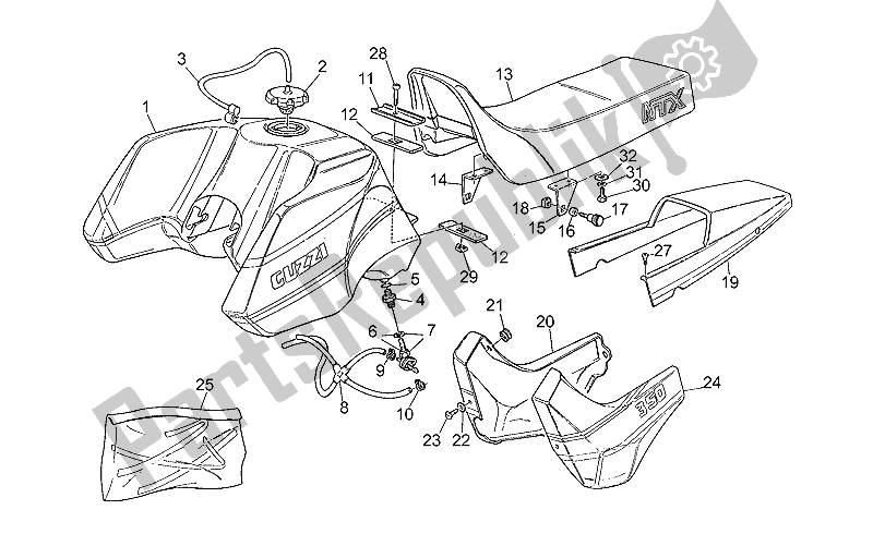 All parts for the Body of the Moto-Guzzi NTX 350 1987