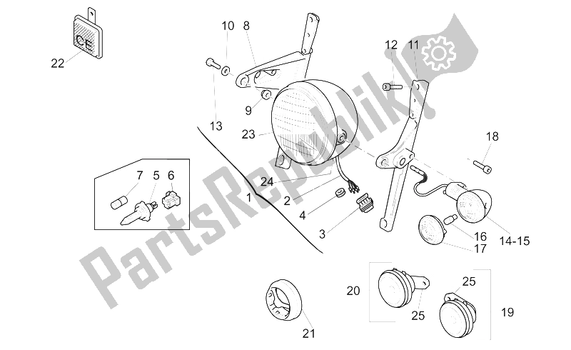 Todas las partes para Luces Delanteras de Moto-Guzzi California Alum TIT PI CAT 1100 2003