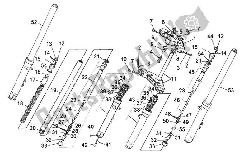 Alle onderdelen voor de Voorvork Ii van de Moto-Guzzi Bellagio 940 2007