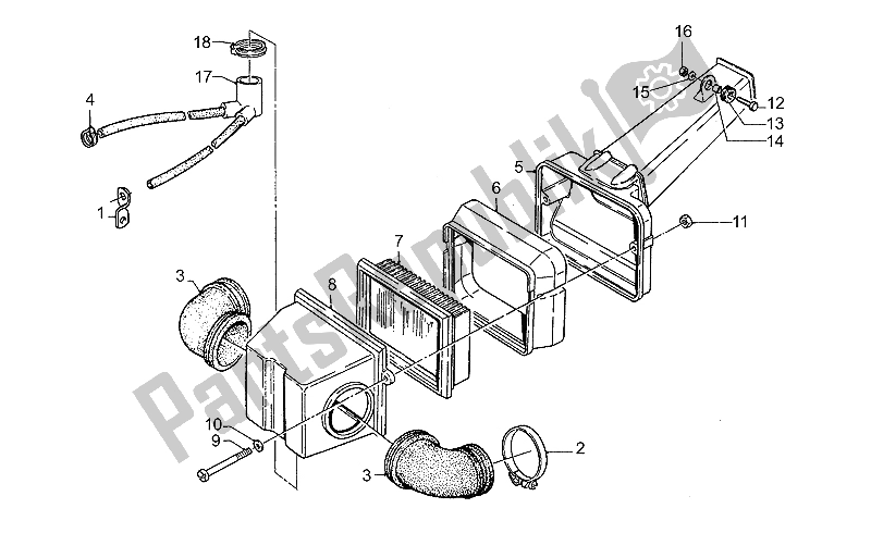 All parts for the Air Filter of the Moto-Guzzi SP III 1000 1989