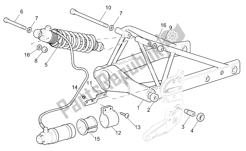 Toutes les pièces pour le Bras Oscillant Et Amortisseur Arrière du Moto-Guzzi V 11 CAT 1100 2003