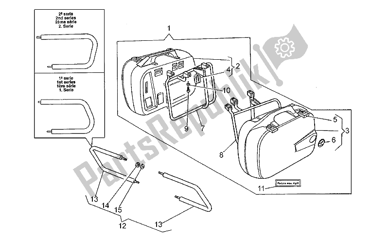 Toutes les pièces pour le Valises Latérales du Moto-Guzzi California 1100 1994