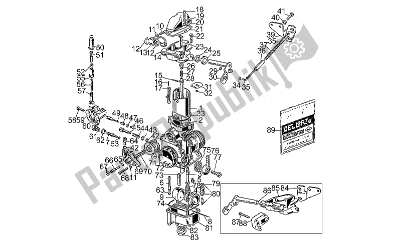 Alle onderdelen voor de Carburateurs van de Moto-Guzzi S 1000 1989