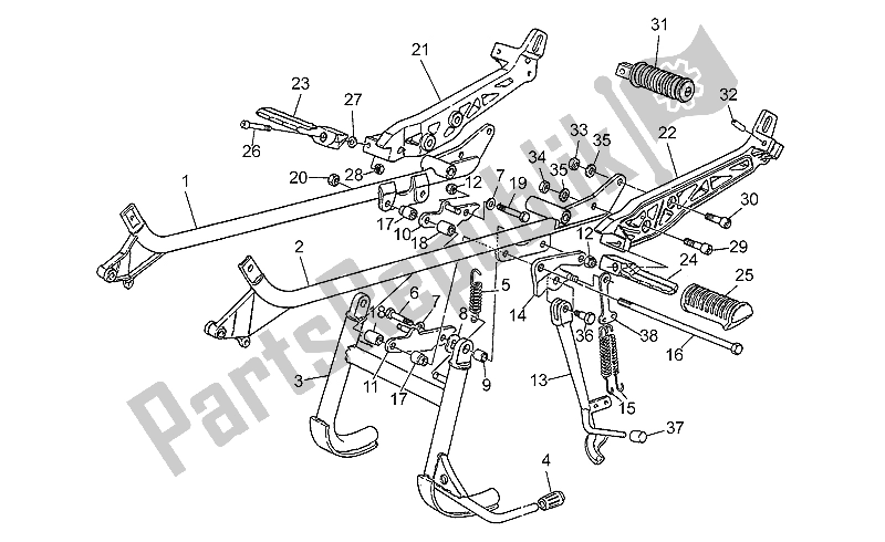 Toutes les pièces pour le Repose-pieds-supports du Moto-Guzzi S 1000 1989