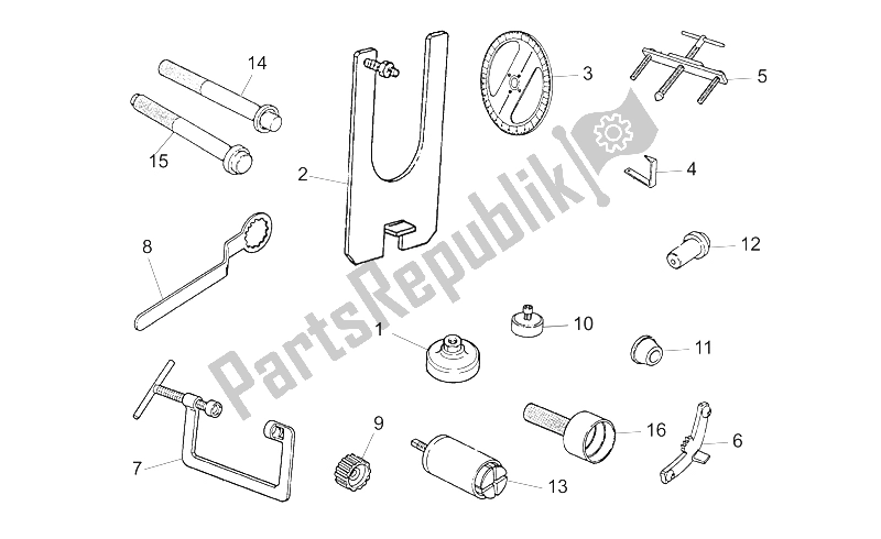 Alle onderdelen voor de Specifieke Tools Ii van de Moto-Guzzi MGS 01 Corsa 1200 2004