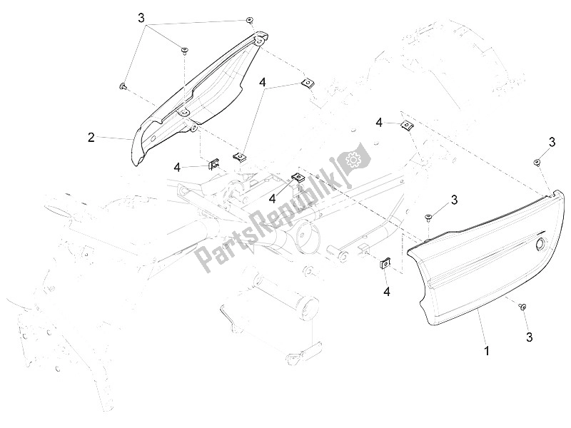 All parts for the Central Body of the Moto-Guzzi Eldorado 1400 USA 2016