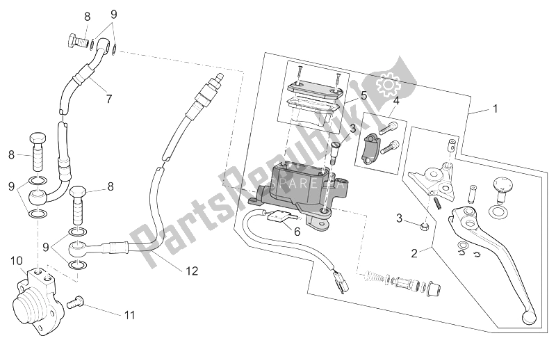 All parts for the Clutch Control Complete of the Moto-Guzzi Breva V IE 1100 2005