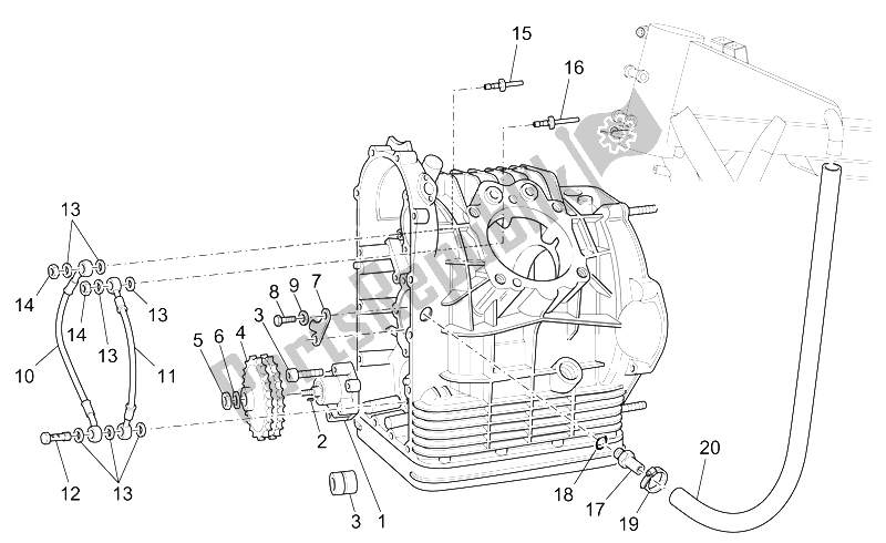 Alle onderdelen voor de Oliepomp van de Moto-Guzzi MGS 01 Corsa 1200 2004