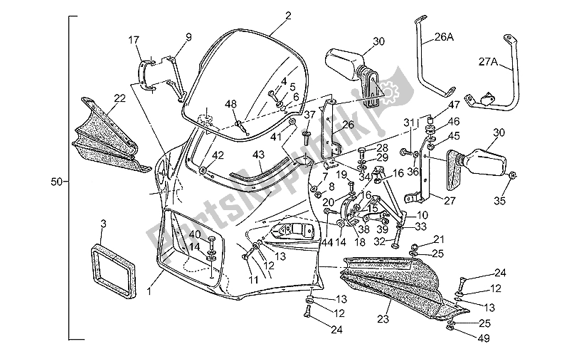 All parts for the Fairing of the Moto-Guzzi 850 T5 Polizia Vecchiotipo 1985