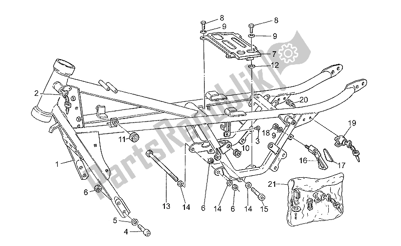 Toutes les pièces pour le Cadre du Moto-Guzzi Nevada Club 750 1998