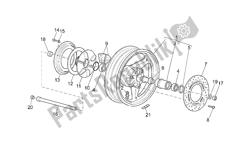 All parts for the Rear Wheel of the Moto-Guzzi V 11 LE Mans Sport Naked 1100 2001