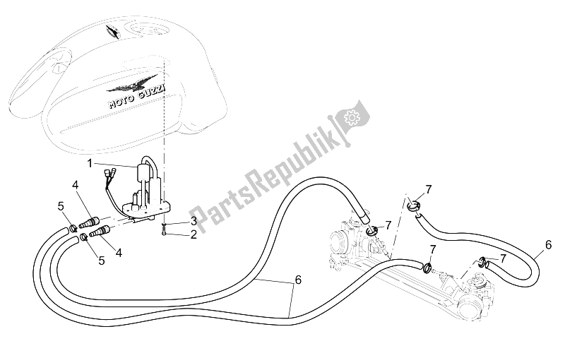 All parts for the Fuel Supply of the Moto-Guzzi V 11 CAT 1100 2003