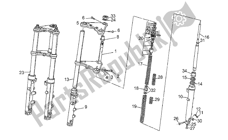 Tutte le parti per il Forcella Anteriore 1990 del Moto-Guzzi LE Mans 1000 1985