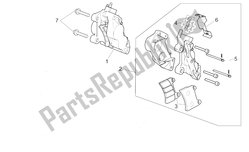 All parts for the Front Brake Caliper of the Moto-Guzzi Griso V IE 850 2006