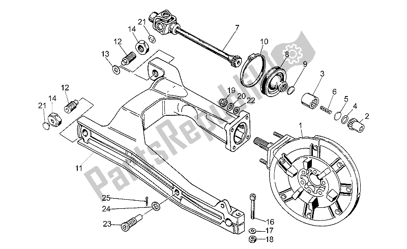 All parts for the Swing Arm of the Moto-Guzzi 750 X Polizia PA 2A Serie 1995