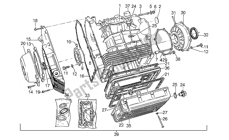 Todas las partes para Caja Del Cigüeñal de Moto-Guzzi California III Carburatori 1000 1987