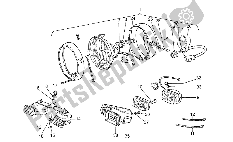 Toutes les pièces pour le Phare du Moto-Guzzi SP II 1000 1985