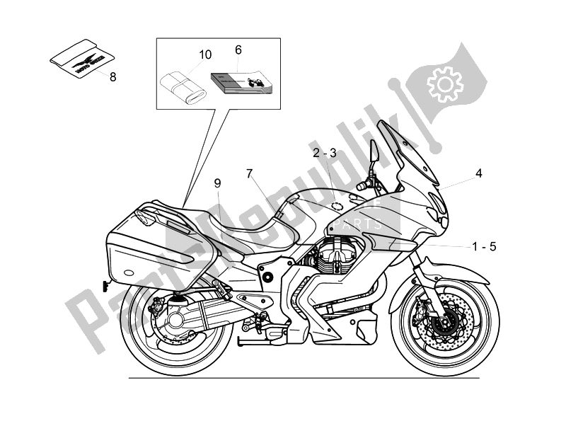 Todas las partes para Placa Set-decal-op. Handbooks de Moto-Guzzi Norge 1200 IE 8V Polizia Stradale 2014