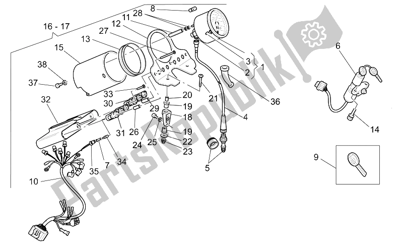 Todas las partes para Tablero de Moto-Guzzi California Stone Metal PI 1100 2002