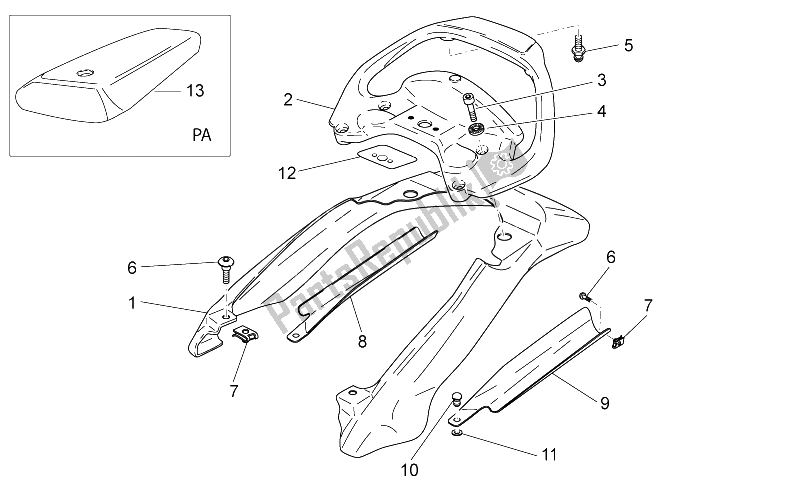 Wszystkie części do Nadwozie Tylne - Pod Siod? Em Moto-Guzzi Breva IE 750 2003