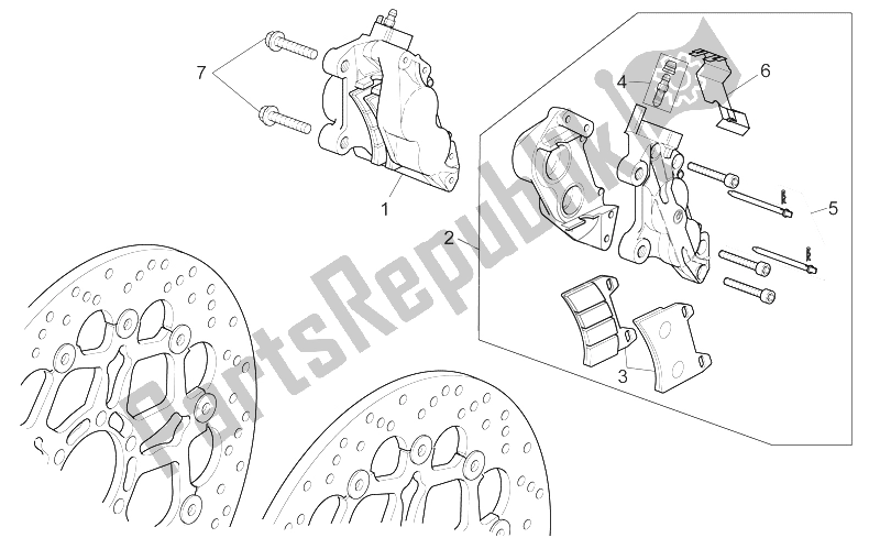 Toutes les pièces pour le étrier De Frein Avant du Moto-Guzzi 1200 Sport 8V 2008
