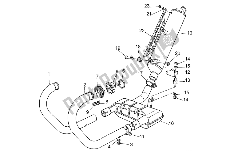 Todas las partes para Unidad De Escape de Moto-Guzzi Quota 1000 1992