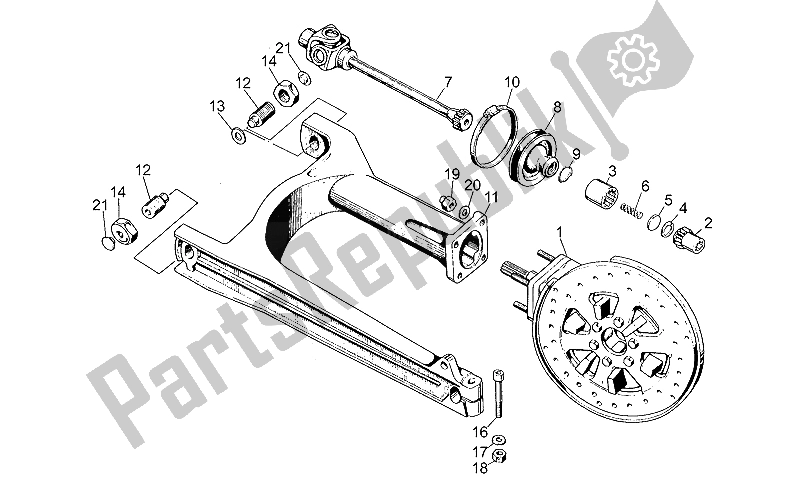 Todas las partes para Brazo Oscilante Trasero Wh., Aleación de Moto-Guzzi V 65 Custom 650 1985