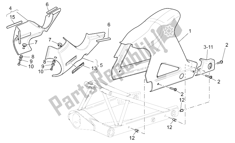 Todas las partes para Cuerpo Trasero de Moto-Guzzi V 11 LE Mans 1100 2002