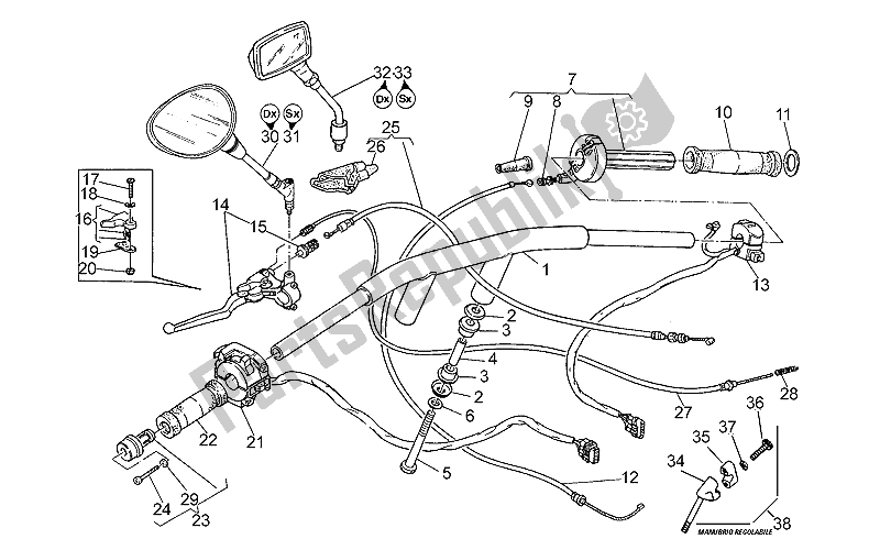 Toutes les pièces pour le Guidon - Commandes du Moto-Guzzi V 10 Centauro 1000 1997